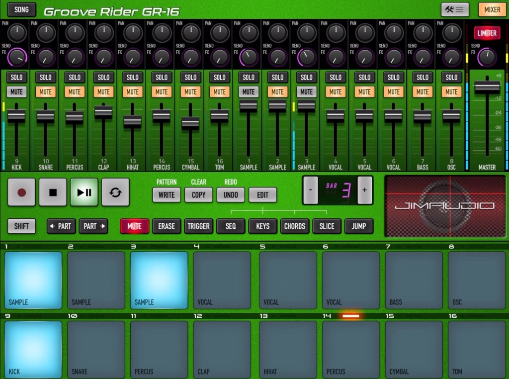Mono Funk – iPad Dawless jam with Groove Rider GR-16